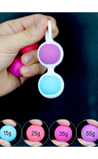 Yoxo Sexy Shop - Kit di 4 Kegel Balls - Sfere Vaginali in Puro Silicone con Peso Variabile 3 cm. Vari Colori