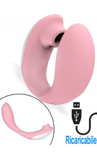 Yoxo Sexy Shop - Succhia Clitoride e Vibratore Punto G 2 in 1 in Silicone Rosa