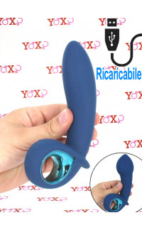 Yoxo Sexy Shop - Vibratore Anale Gonfiabile in Silicone 16 x 3,5 cm. Blu