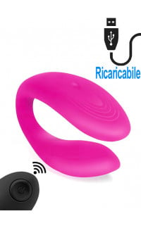 Yoxo Sexy Shop - Roomie - Vibratore per Coppia con Telecomando Wireless 9 x 2 cm. in Silicone Rosa Ricaricabile USB