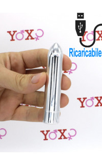 Yoxo Sexy Shop - Mini Vibratore Bullet Impermeabile 10 velocità Ricaricabile USB 9 x 2 cm.