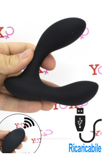 Yoxo Sexy Shop - Stimolatore prostata vibrante telecomandato ricaricabile USB 11 x 3,5 cm.