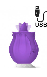 Yoxo Sexy Shop - Purplerose - Stimola Vagina e Clitoride con Lingua in Silicone Ricaricabile con USB Viola