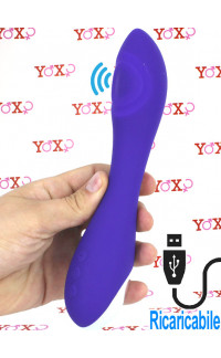Yoxo Sexy Shop - Vibratore G-Spot in Silicone Flessibile con Pulsazione 20,5 x 4 cm. Ricaricabile USB Viola