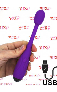 Yoxo Sexy Shop - No. Twelve - Vibratore Punto G in Silicone Flessibile 19,5 x 2,9 cm. Viola Ricaricabile USB
