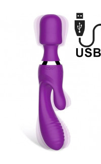 Yoxo Sexy Shop - No. Fifteen - Massaggiatore e Vibratore Rabbit 2 in 1 in Silicone 22,8 x 3,8 cm. Ricaricabile USB