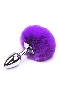 Yoxo Sexy Shop - Cuneo Anale in Acciaio con Coda Viola 7 x 3 cm. Argento