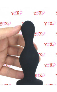 Yoxo Sexy Shop - Bust - Cuneo Anale Progressivo Ricurvo 12 x 4 cm. in Silicone Nero