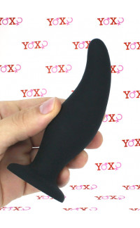 Yoxo Sexy Shop - Sharky - Cuneo Anale Ricurvo 12 x 3,5 cm. in Silicone Nero