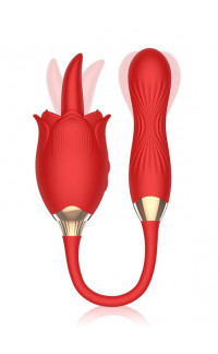 Yoxo Sexy Shop - Stimolatore Clitorideo Martinella con Ovetto Vibrante e Oscillante Ricaricabile con USB Rosso