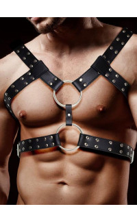 Yoxo Sexy Shop - Imbracatura BDSM in ecopelle nera regolabile per uomo