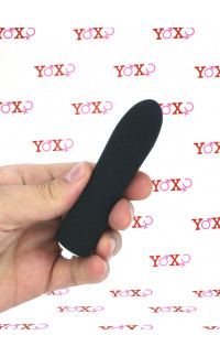 Yoxo Sexy Shop - Bilie - Mini Vibratore Bullet con Guaina Stimolante in Silicone 10 x 2,5 cm. Nero