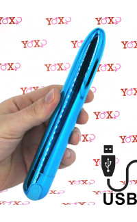 Yoxo Sexy Shop - Astro - Vibratore 18,5 x 2,6 cm. Ricaricabile USB Blu