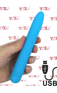 Yoxo Sexy Shop - Bluesky - Vibratore 18,5 x 2,6 cm. Ricaricabile USB Azzurro