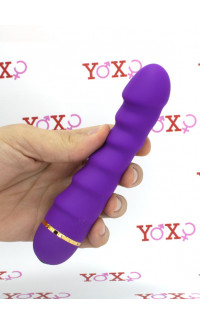 Yoxo Sexy Shop - Vibratore in silicone viola con rilievi stimolanti 17 x 3,5 cm.