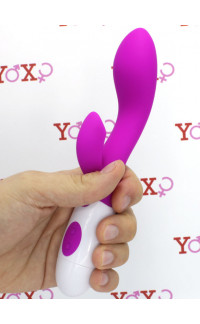 Yoxo Sexy Shop - Vibratore Rabbit Fucsia in Silicone 20 x 3,4 cm.