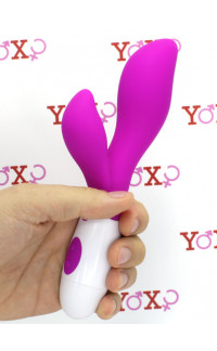 Yoxo Sexy Shop - Vibratore rabbit Preston in silicone fucsia 20 x 3,4 cm.
