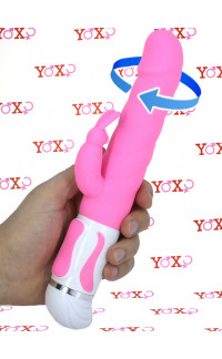 Yoxo Sexy Shop - Broklyn - Vibratore Rabbit Rotante in Silicone 27 x 4 cm. Rosa
