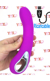 Yoxo Sexy Shop - Liam - Vibratore G-Spot in Silicone 20 x 4 cm. Ricaricabile USB Fucsia