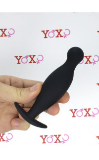 Yoxo Sexy Shop - Cuneo Anale in Puro Silicone Nero da Passeggio 11,7 x 3 cm.