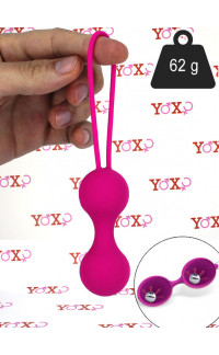 Yoxo Sexy Shop - Fitty 3 - Sfere Vaginali Oscillanti da 62 g. in Puro Silicone 8 x 3 cm. Fucsia