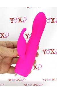 Yoxo Sexy Shop - Couby - Vibratore rabbit in silicone fucsia 16,5 x 4,2 cm.