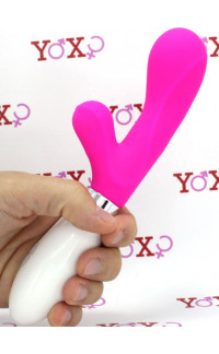Yoxo Sexy Shop - Vibratore rabbit in silicone rosa 21,6 x 3,4 cm.