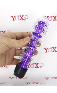 Yoxo Sexy Shop - Evan - Vibratore in Jelly con rielievi stimolanti 16,5 x 4 cm. Viola