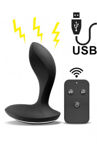 Yoxo Sexy Shop - Stimolatore Prostata Vibrante con Vibrazione ed Elettro Shock Telecomandato Ricaricabile USB 11 x 3 cm
