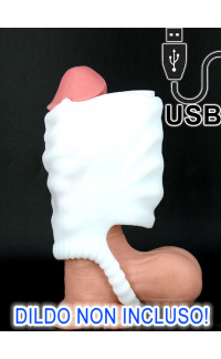 Yoxo Sexy Shop - GuneR - Masturbatore con Vibrazione Morbida e Flessibile Bianca Ricaricabile USB