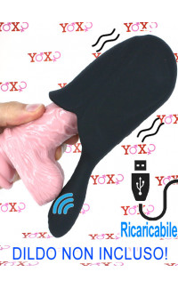 Yoxo Sexy Shop - Strem - Masturbatore Automatico Vibrante con Stimolazione Testicoli Ricaricabile USB Nero