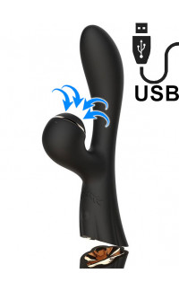 Yoxo Sexy Shop - Feliona - Vibratore Rabbit con Succhia Clitoride 22 x 4 cm. Ricaricabile USB Nero