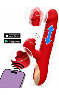 Yoxo Sexy Shop - Vibratore Rabbit con APP Spinta, Oscillazione Ricaricabile USB