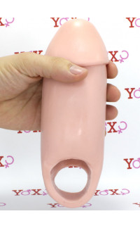 Yoxo Sexy Shop - Guaina per pene e testicoli liscia color carne 20,3 x 6,3 cm.