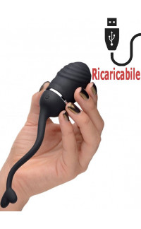 Yoxo Sexy Shop - Ovetto Vibrante Nero Telecomandato Ricaricabile con USB 6 x 3 cm.