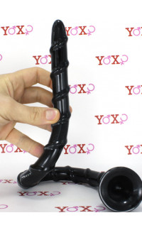 Yoxo Sexy Shop - Gut snake dildo flessibile a spirale nero 43 x 2,5 cm.