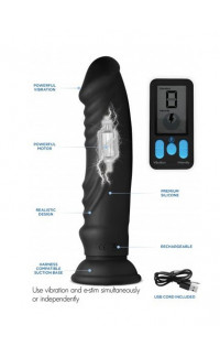 Yoxo Sexy Shop - Dildo Vibrante con Elettrostimolazione e Ventosa 15 x 4 cm