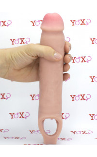 Yoxo Sexy Shop - Guaina fallica Performance color carne con anello per testicoli 22,5 x 5 cm.