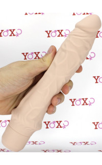 Yoxo Sexy Shop - Vibratore Realistico in PURO SILICONE Impermeabile color carne 25 x 4,5 cm.