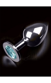 Yoxo Sexy Shop - Cuneo Anale in Metallo Argentato con Diamante Blu 12 x 4 cm.