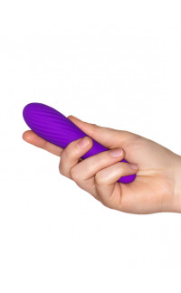 Yoxo Sexy Shop - Mini Vibratore Viola in Silicone con Rilievi a Spirale 12,5 x 3 cm.