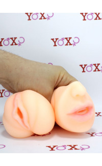 Yoxo Sexy Shop - Masturbatore doppio vagina e gola profonda in Realistic-Love Skin