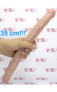 Yoxo Sexy Shop - Fallo doppio realistico flessibile color carne 35 x 3,5 cm.