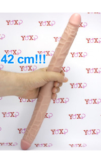 Yoxo Sexy Shop - Fallo doppio realistico flessibile color carne 42 x 3,5 cm.