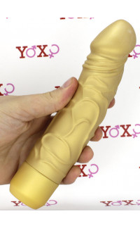 Yoxo Sexy Shop - Vibratore realistico oro in silicone 20 x 4,5 cm.