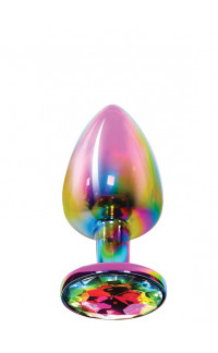 Yoxo Sexy Shop - Cuneo Anale in Metallo con Gemma Multicolore 7,2 x 2,7 cm. Twilight Booty Jewel S