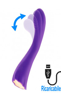 Yoxo Sexy Shop - Dahlia - Vibratore Punto G Vibra e Sgrilletta 23 x 4,1 cm. in Silicone Viola Ricaricabile
