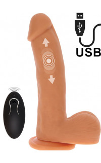 Yoxo Sexy Shop - Vibratore Realistico in Silicone con Spinta a Percussione 19,5 x 4,3 cm.Telecomando Wireless Ricaricabile