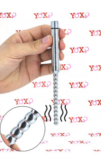 Yoxo Sexy Shop - Sonda Vibrante Stimolatore Dilatatore Uretra in Acciaio Chirurgico 19 x 0,8 cm.