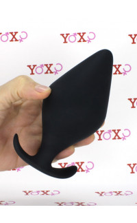 Yoxo Sexy Shop - Cuneo Anale in Puro Silicone Nero da Passeggio 14,6 x 6,7 cm.